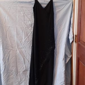Floor length black/sequin gown, sz L